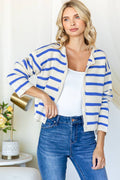 Miroh Striped Button-Up Knit Cardigan