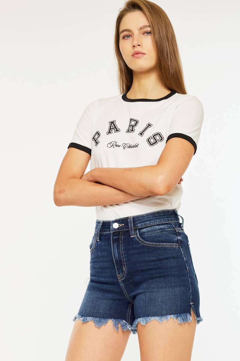 KanCan High Rise Shorts-Dark