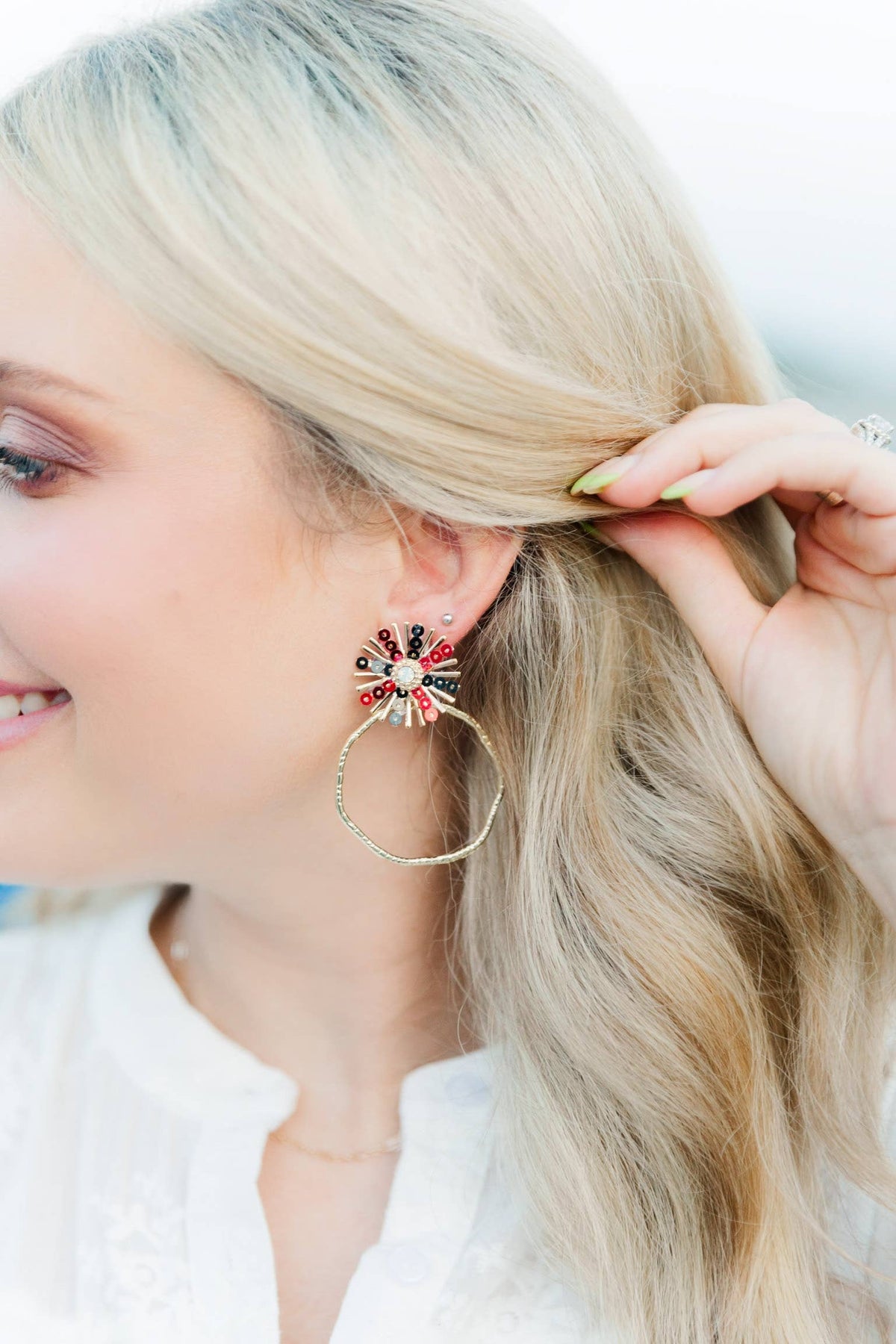 Gameday Sequin Sunburst Hoops