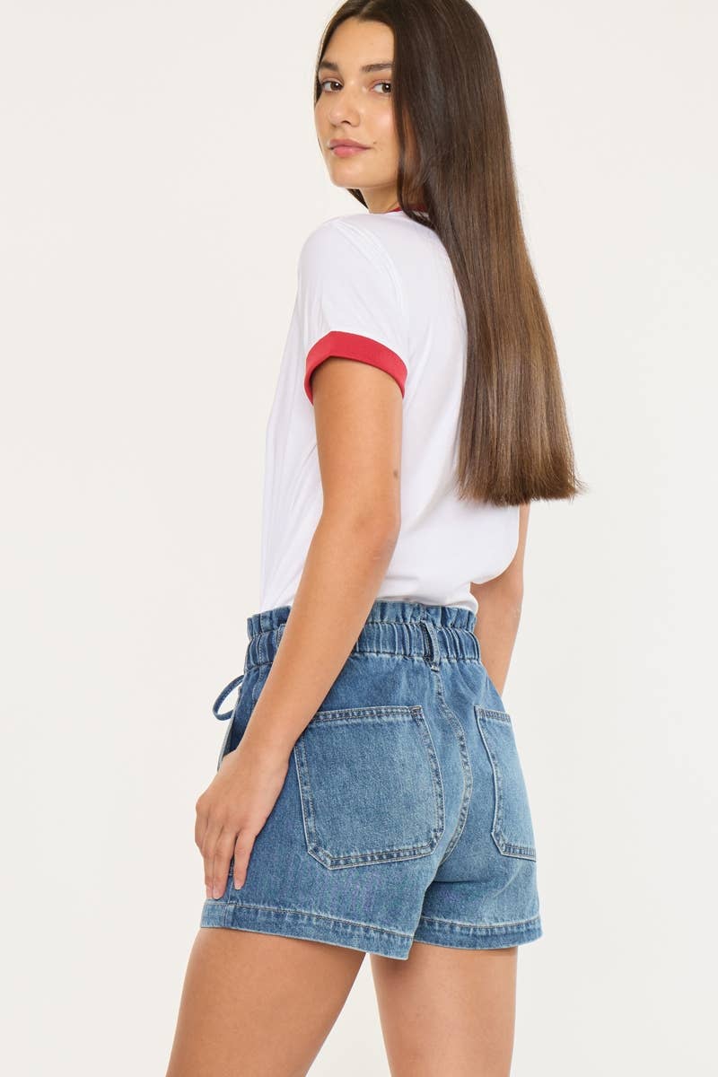 KanCan Paper Bag Denim Shorts