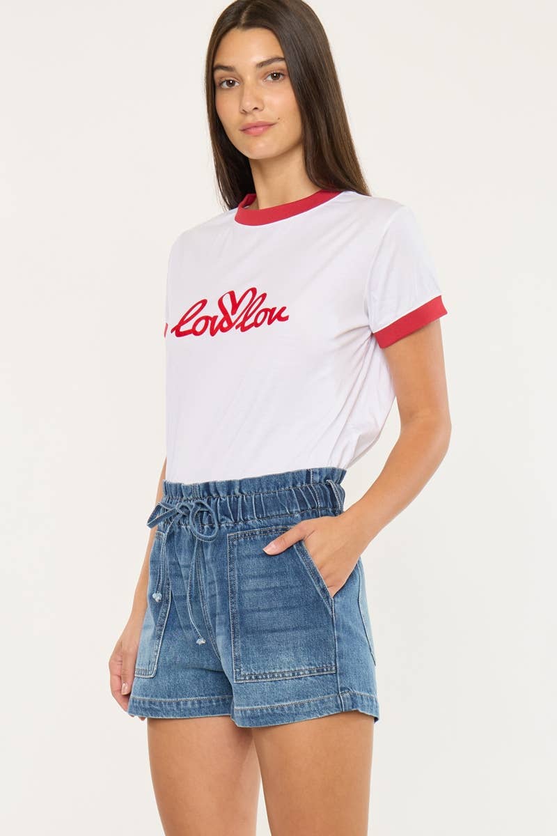 KanCan Paper Bag Denim Shorts