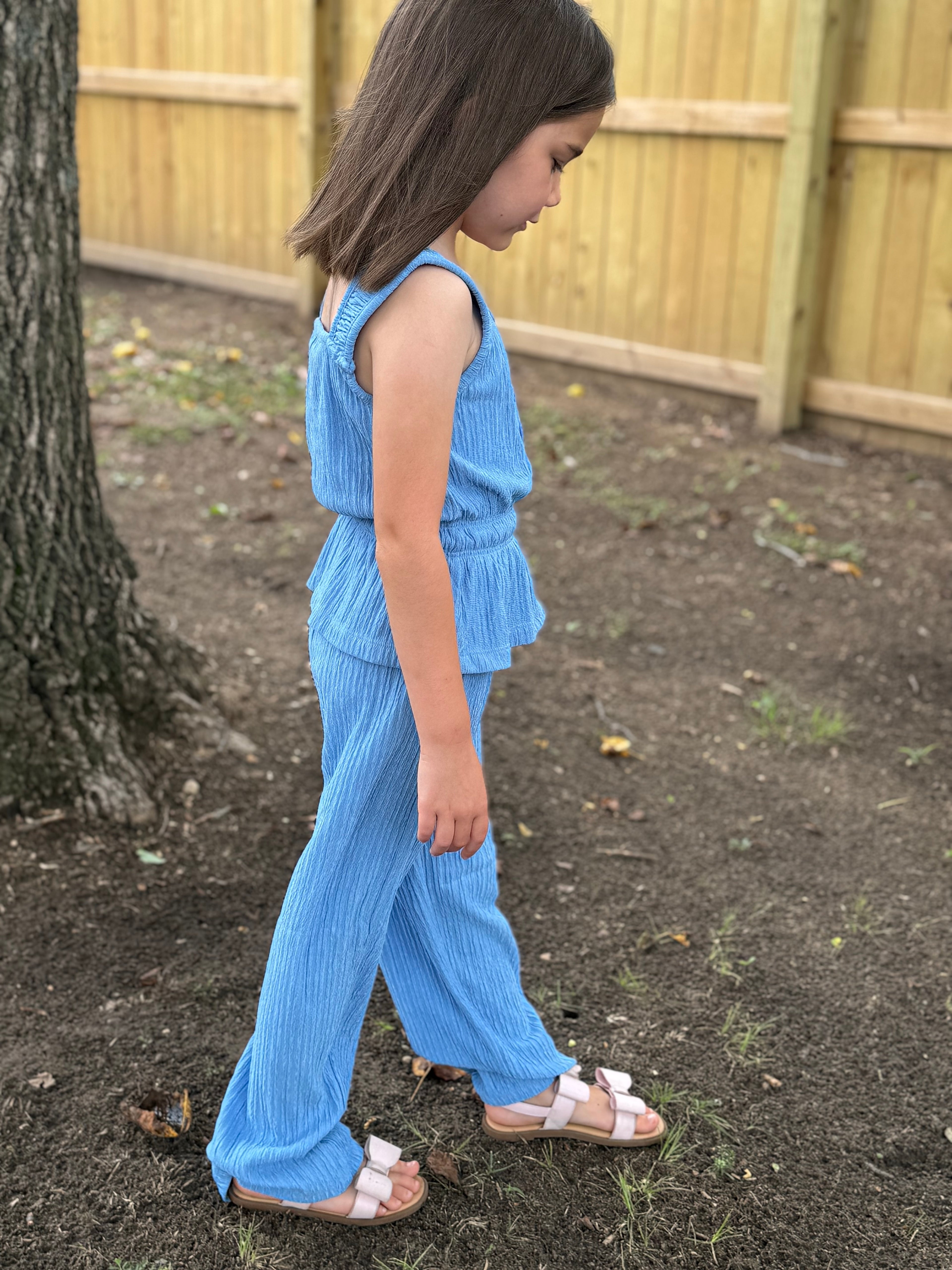 2 Piece Crinkle Plisse Pant Set (Kids)