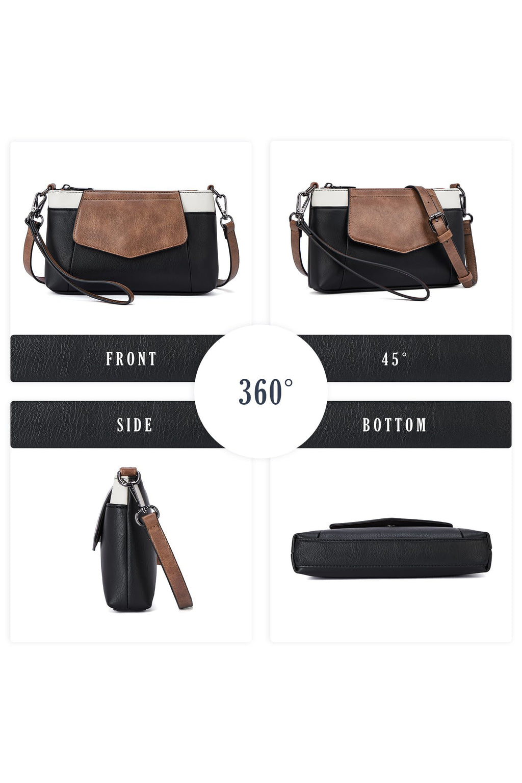 Color Block Convertible Clutch/Shoulder Purse