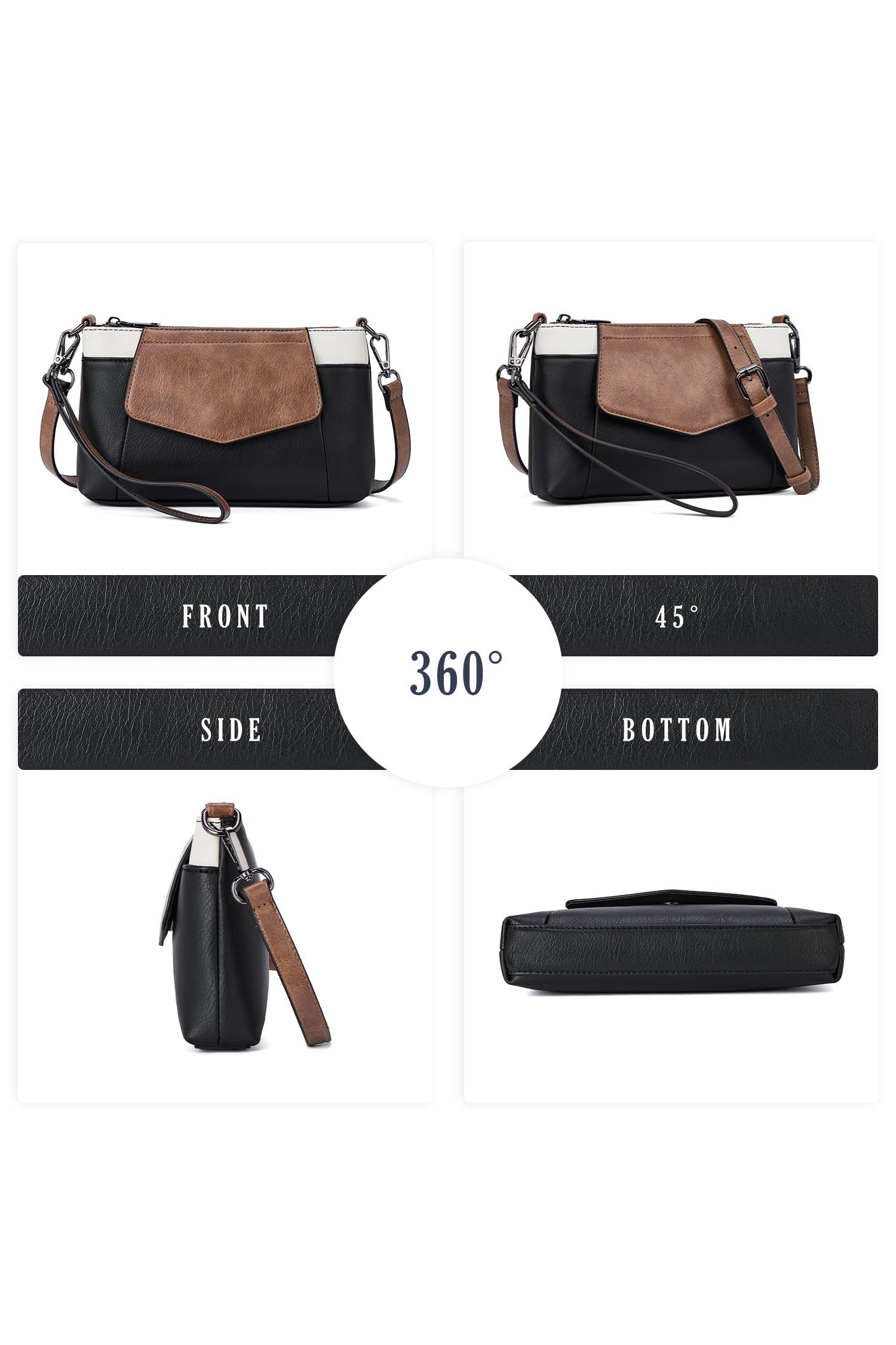 Color Block Convertible Clutch/Shoulder Purse