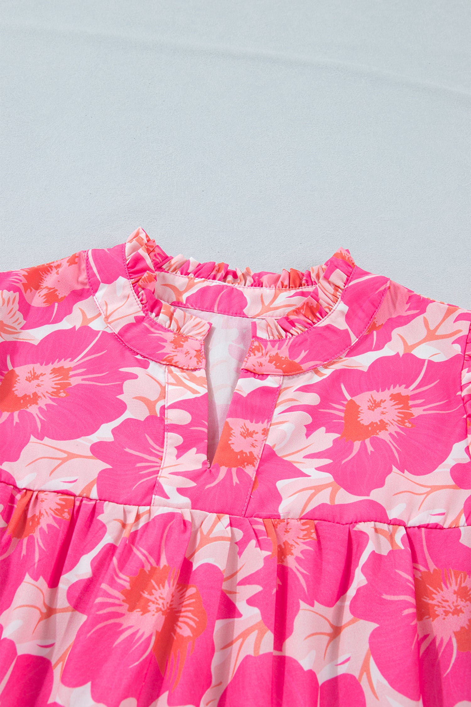 Pink Floral Puff Sleeve Shirt