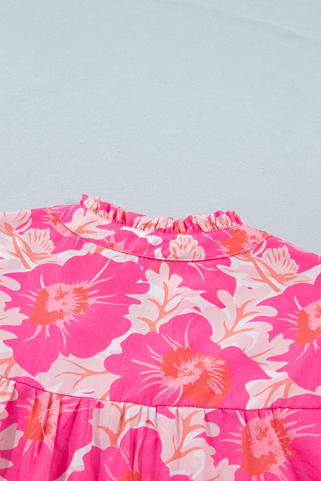 Pink Floral Puff Sleeve Shirt