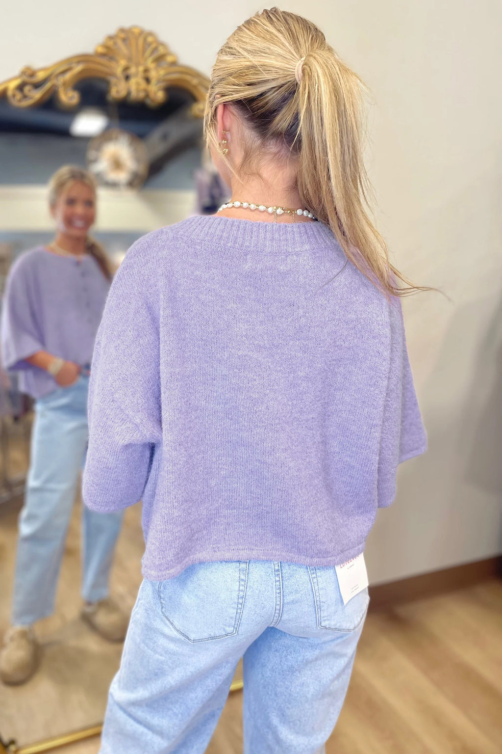 Lavender Button Down Cardigan