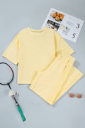 Yellow Cream Eyelet Pant Set
