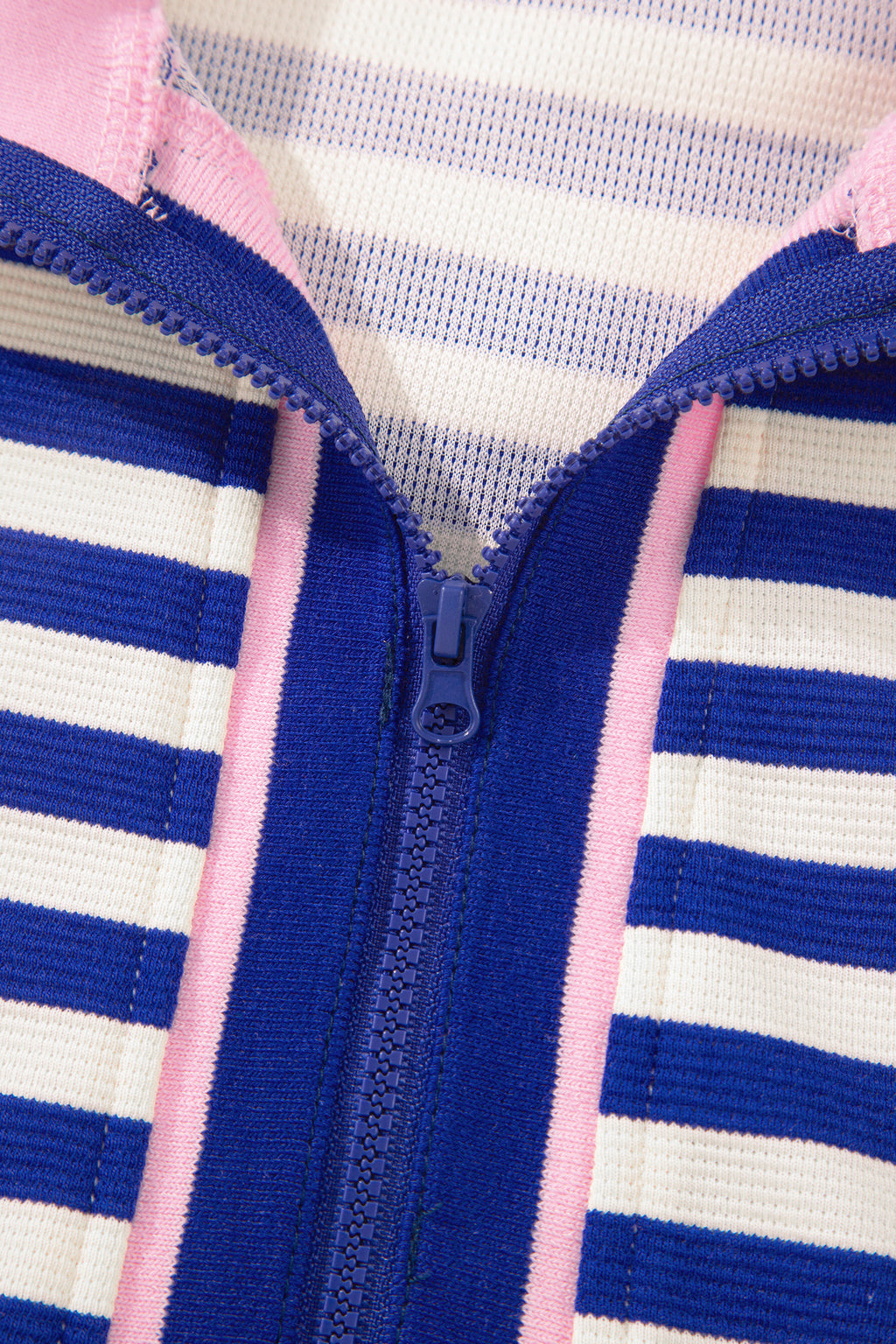 Blue Stripe Zip Collar Tank and Skort Set