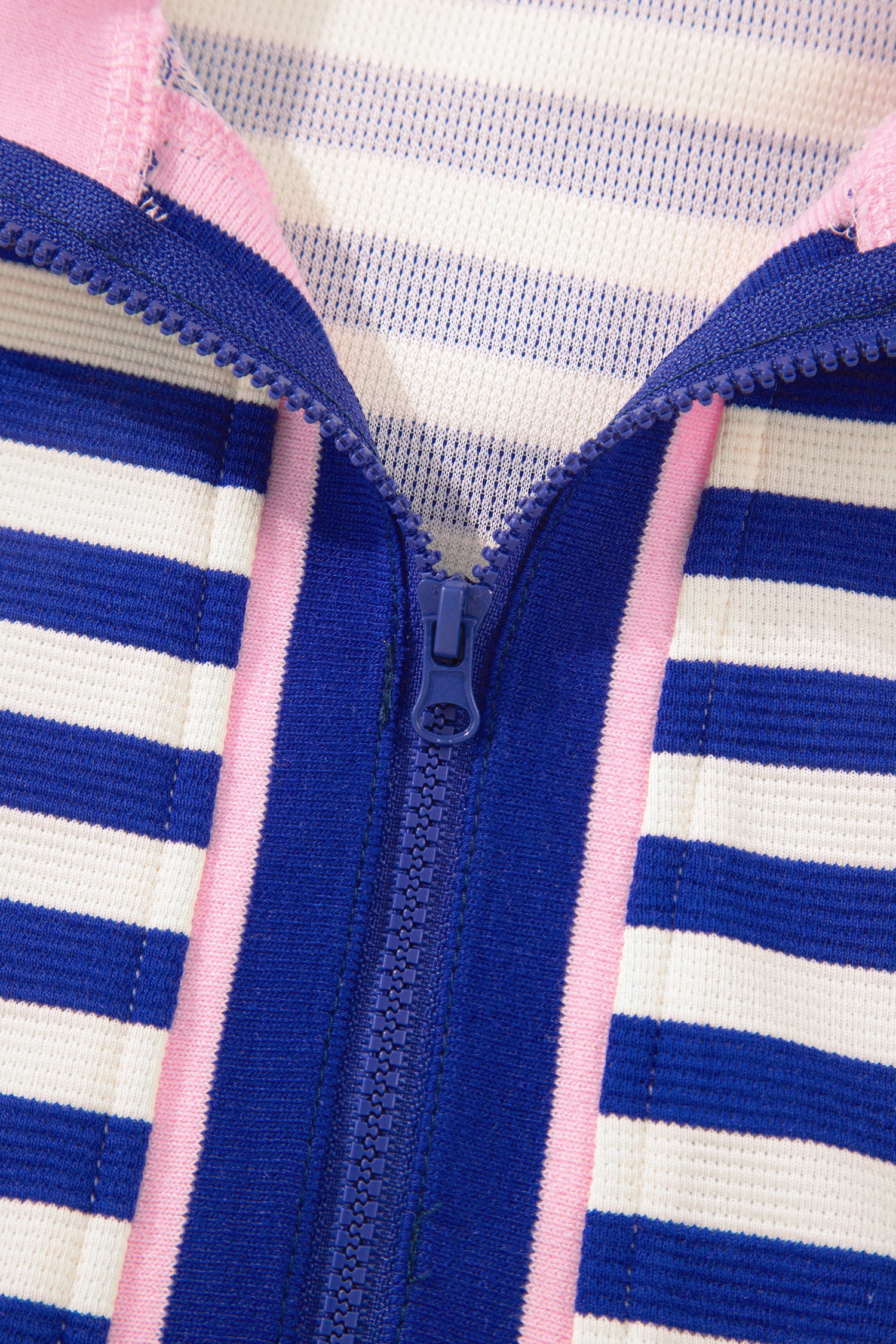Blue Stripe Zip Collar Tank and Skort Set