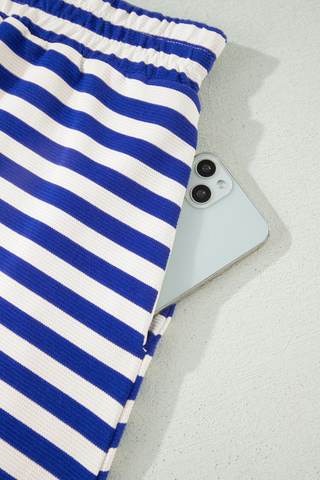 Blue Stripe Zip Collar Tank and Skort Set