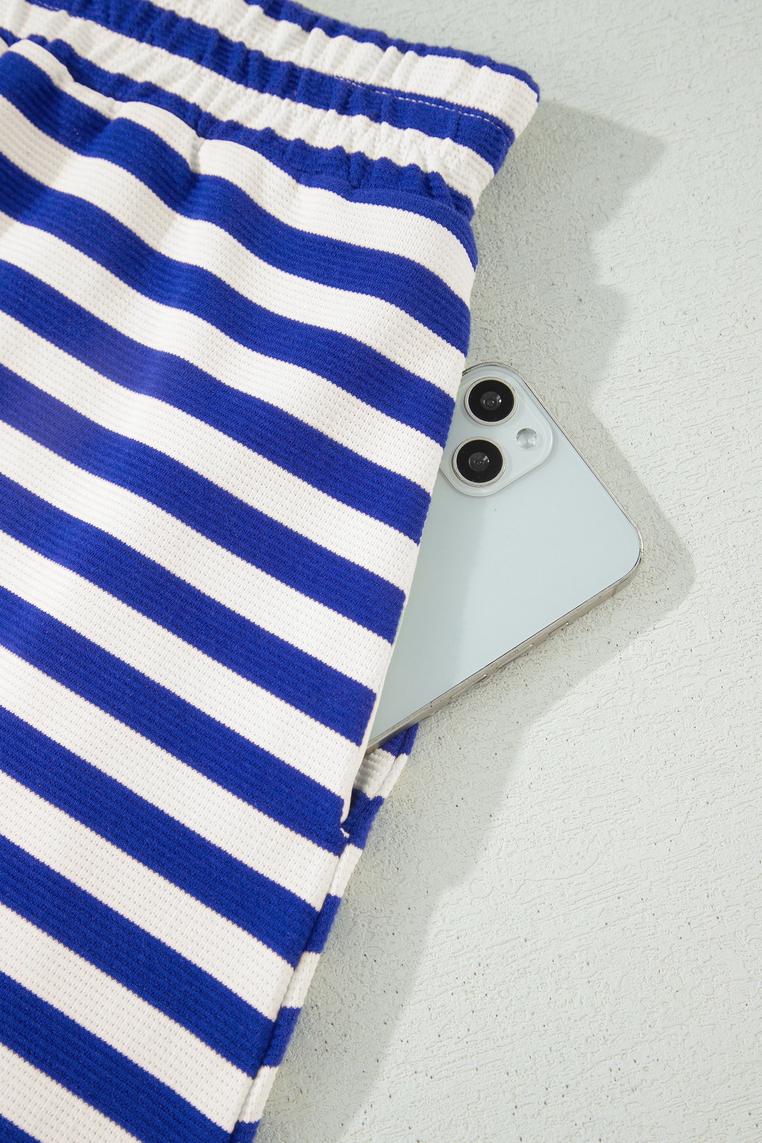 Blue Stripe Zip Collar Tank and Skort Set