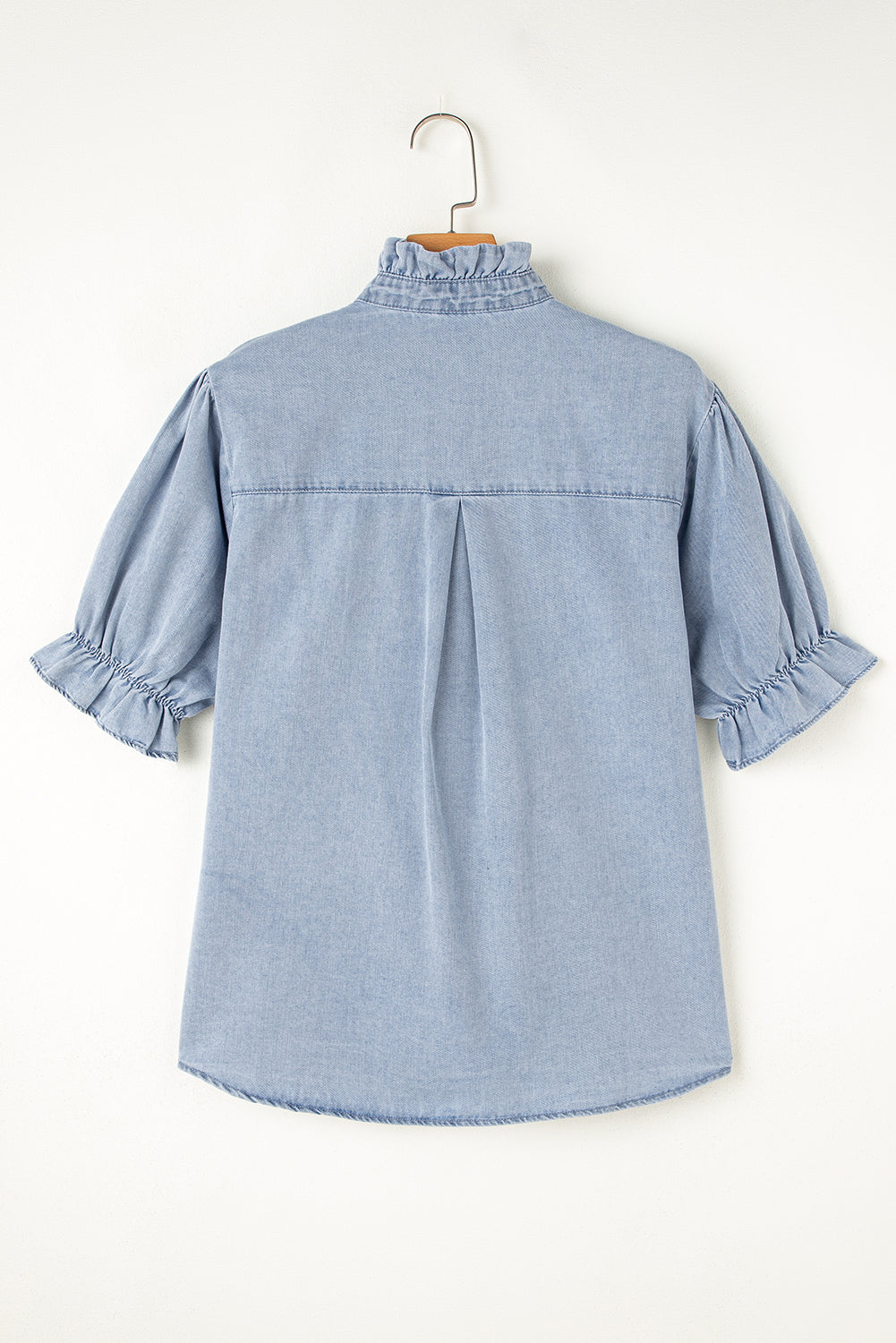 Chambray Ruffle Top