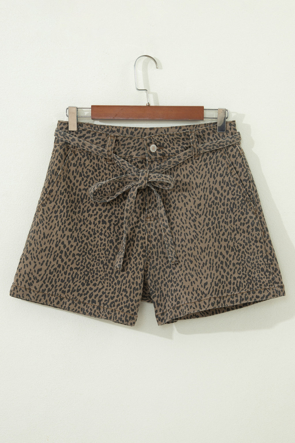 Leopard Denim Shorts