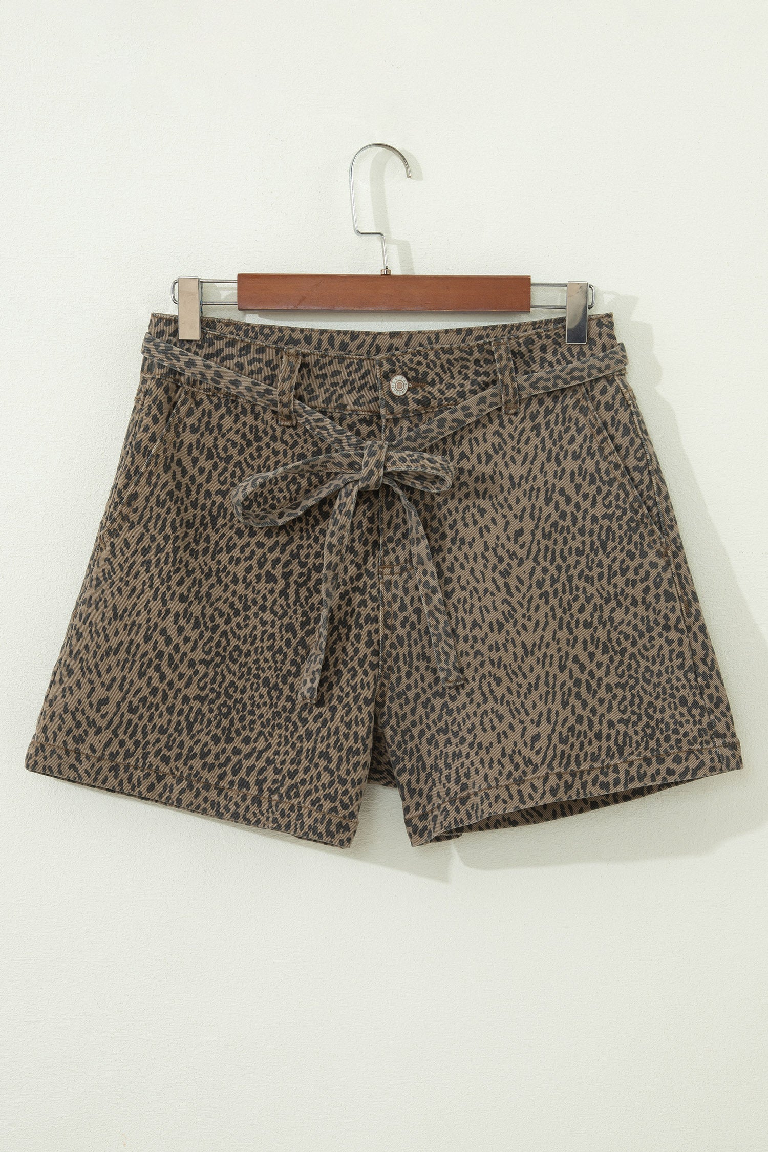 Leopard Denim Shorts