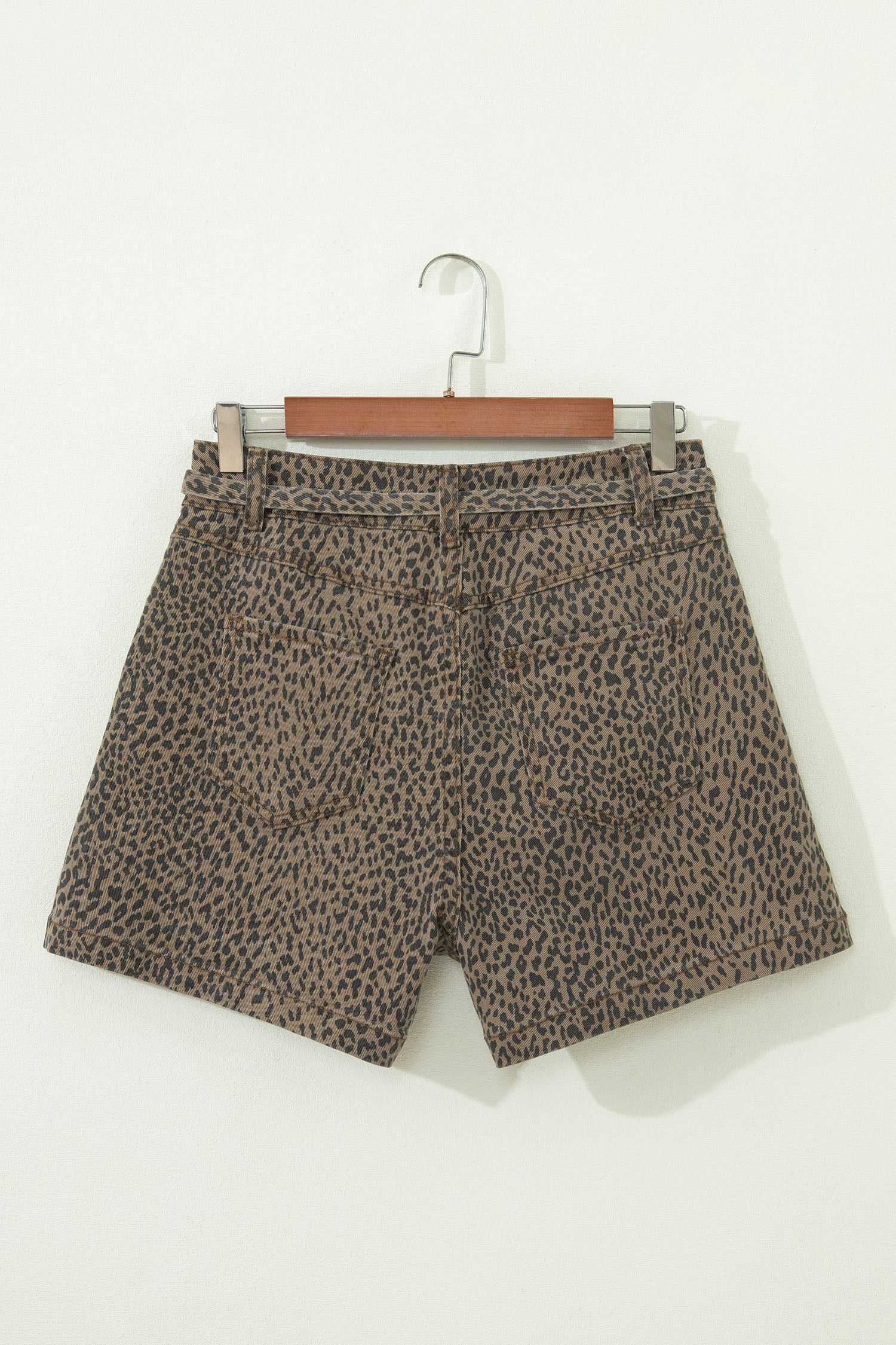 Leopard Denim Shorts
