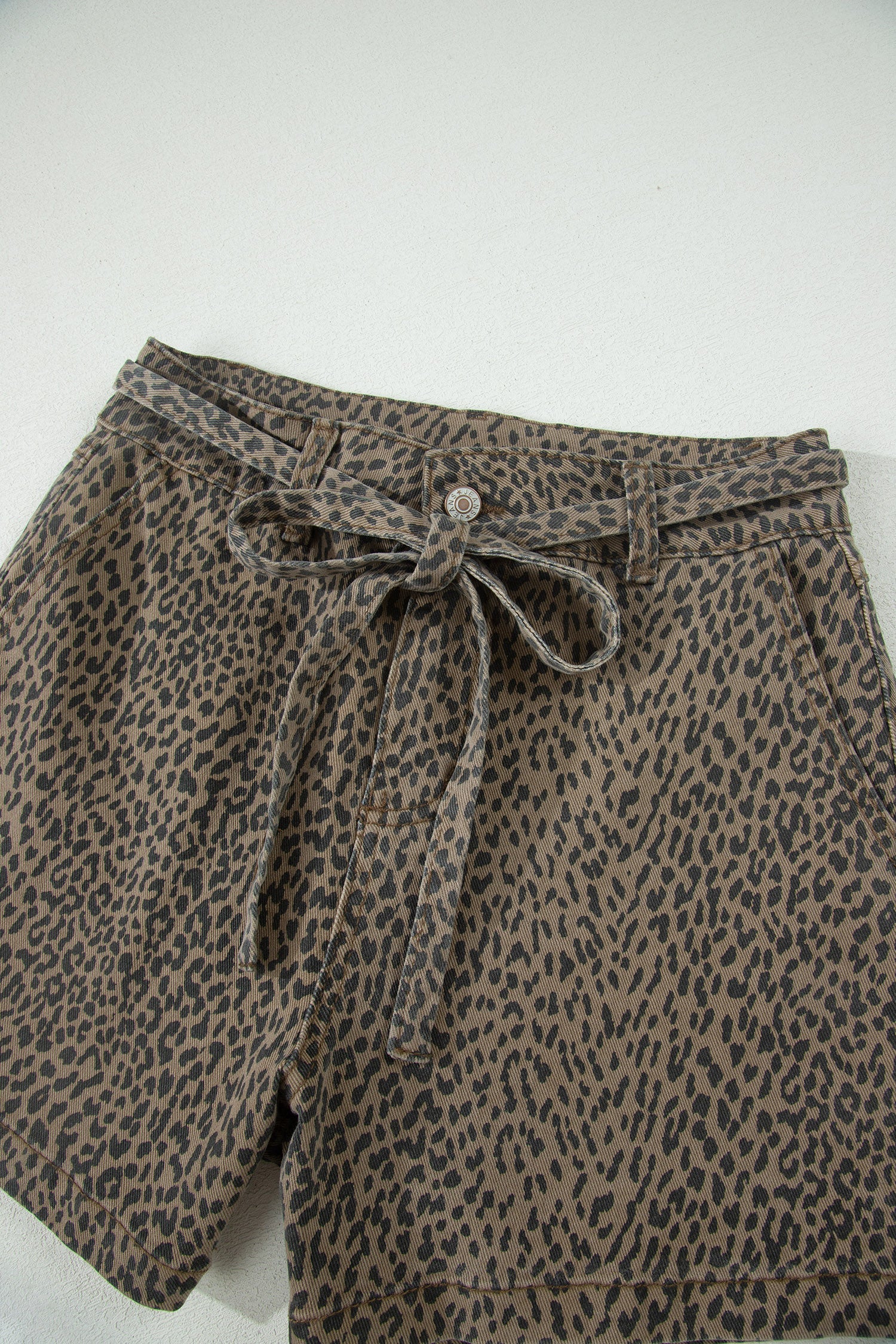 Leopard Denim Shorts