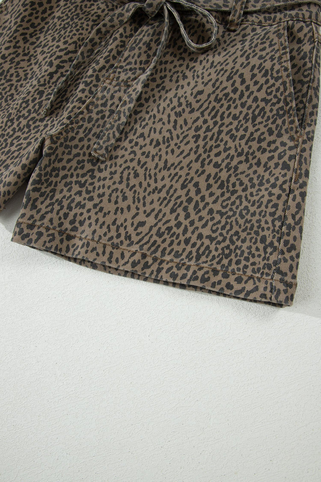 Leopard Denim Shorts