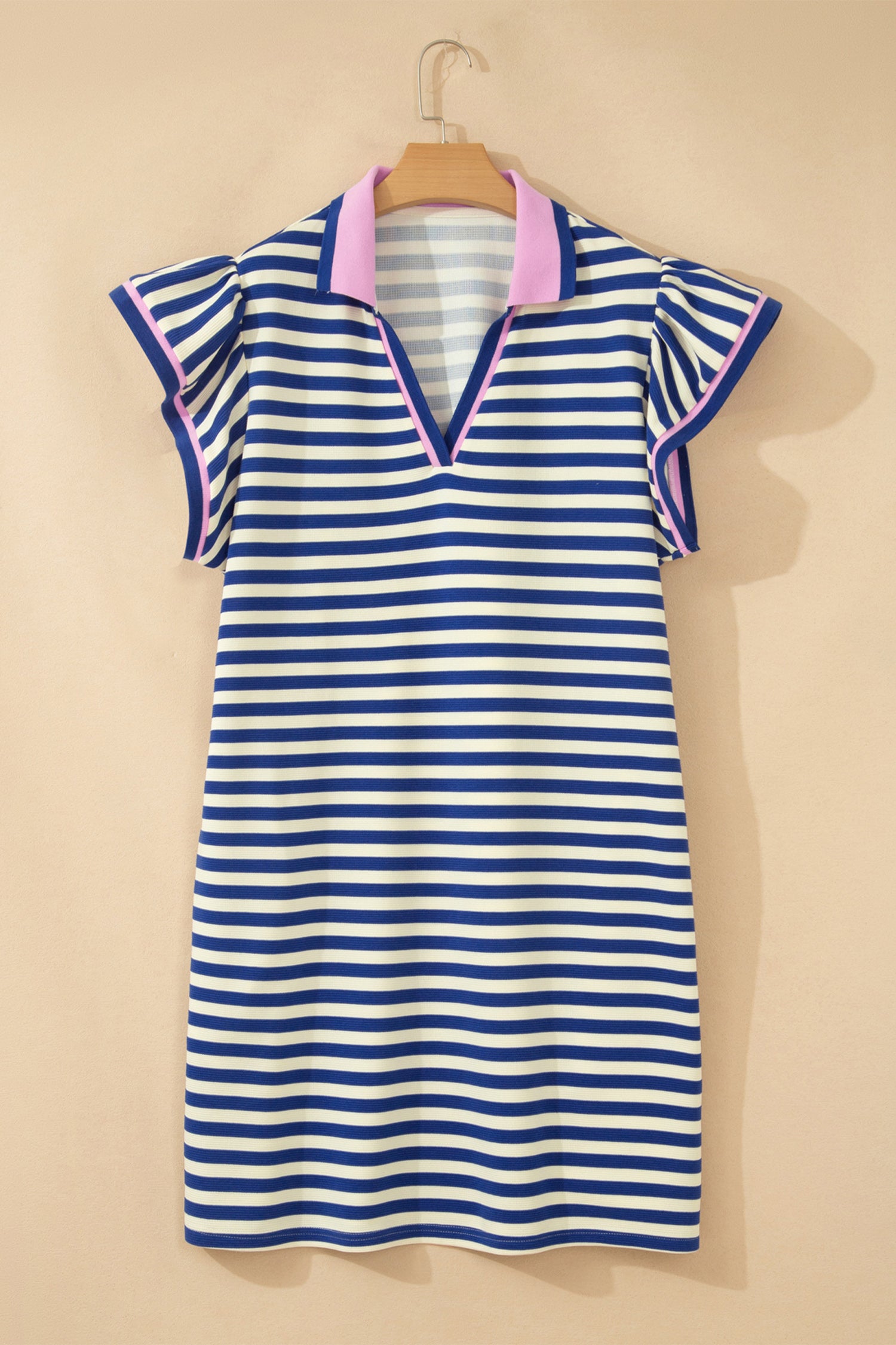 Blue Stripe Collared Shift Dress *Plus Size*