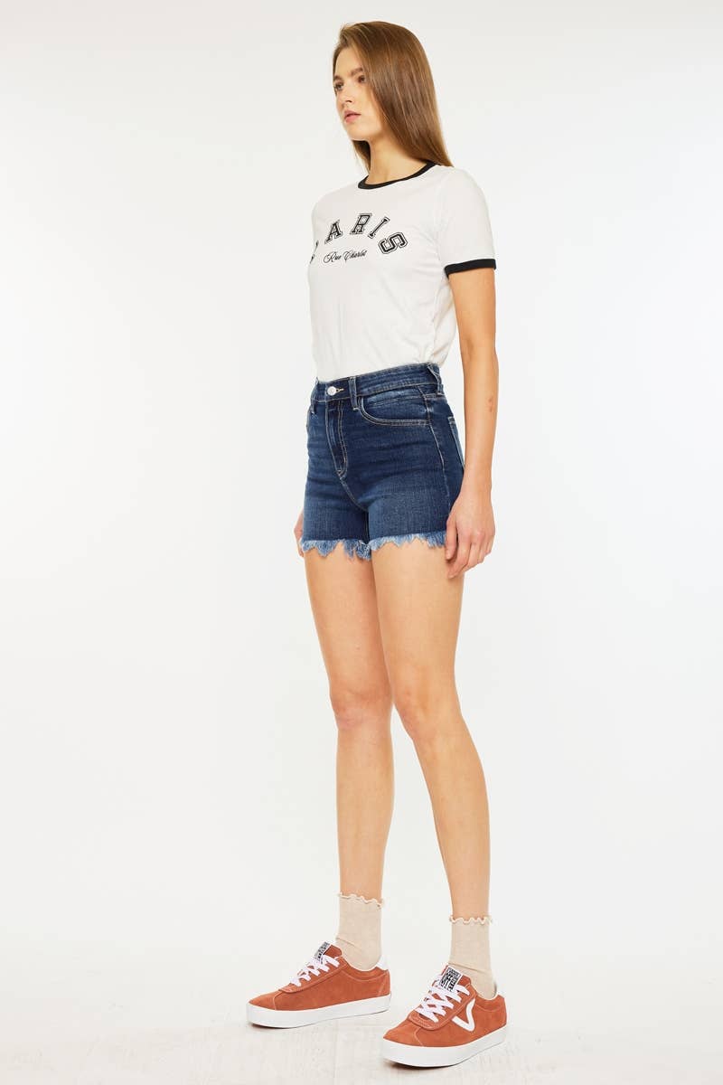 KanCan High Rise Shorts-Dark