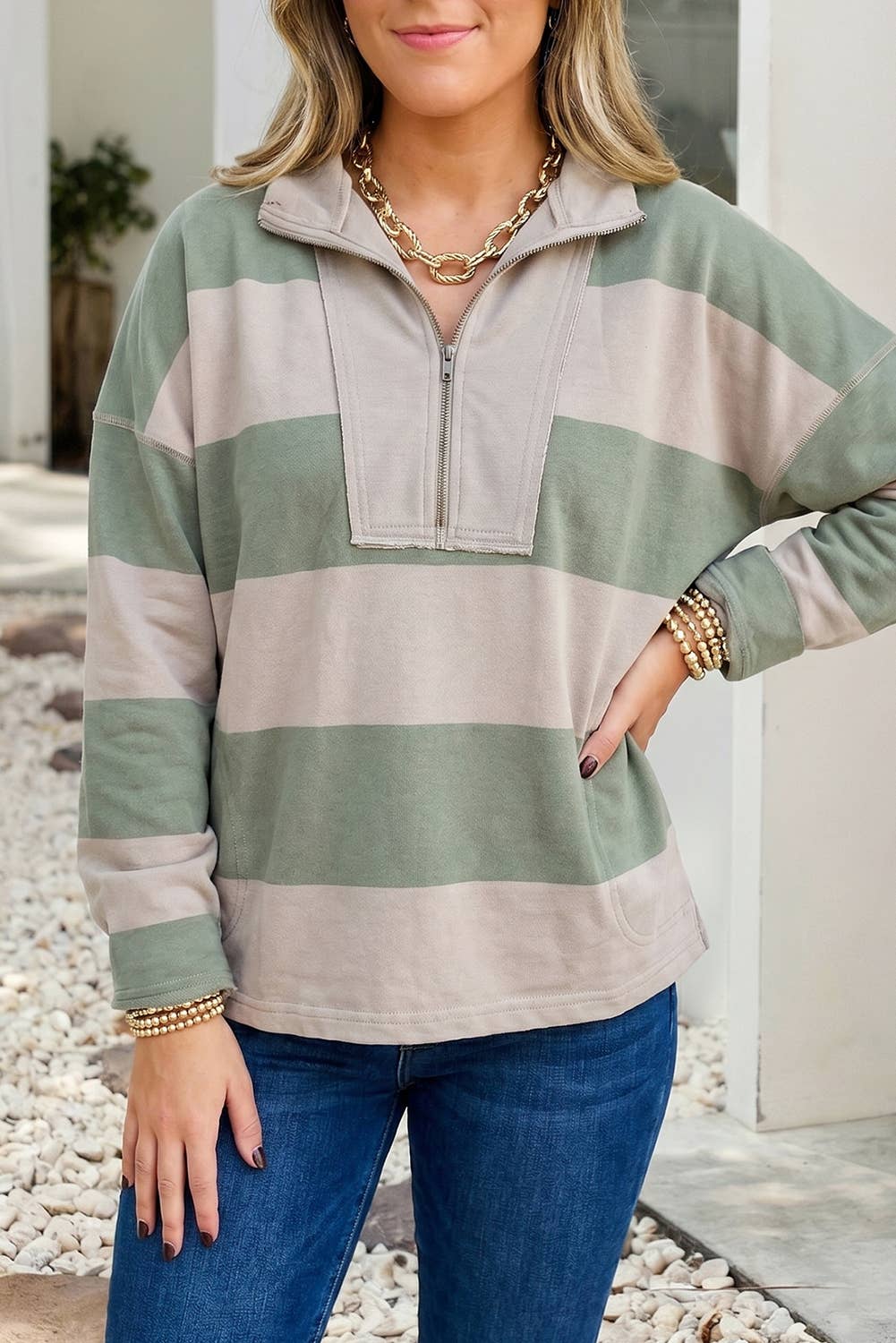 Sage and Sand Half Zip